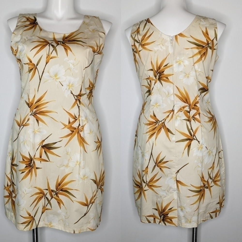 Vintage Halekulani cream floral Hawaiian dress 2X